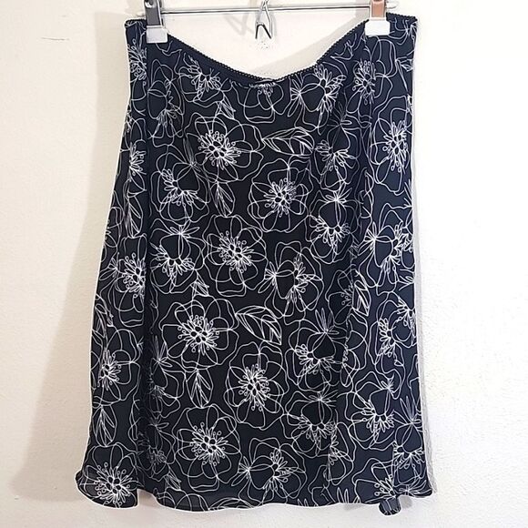 Hillard & Hanson floral print sheer fully lined career wear skirt NWT sz XL - Picture 1 of 7
